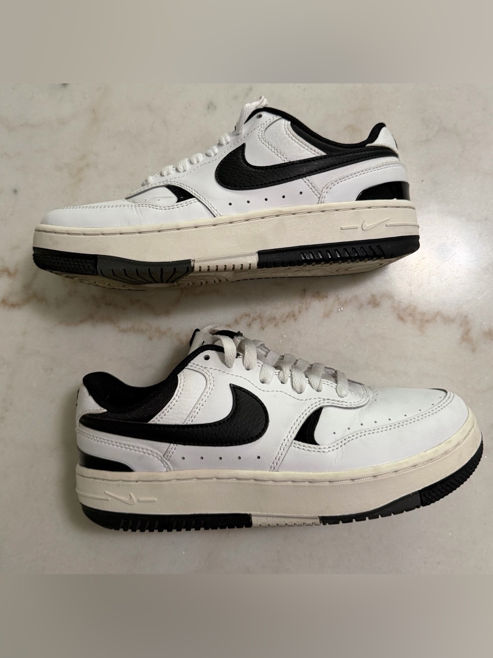 Nike Gamma Force Retro Sneakers – White/Black Leather-Summit White women US 6.5